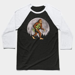 Bigfoot Alien Moon Baseball T-Shirt